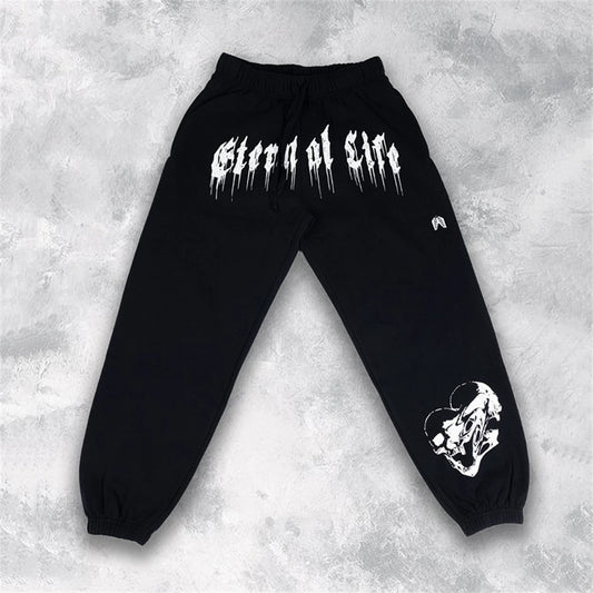 calças de algodão streetwear com camisa de compressão